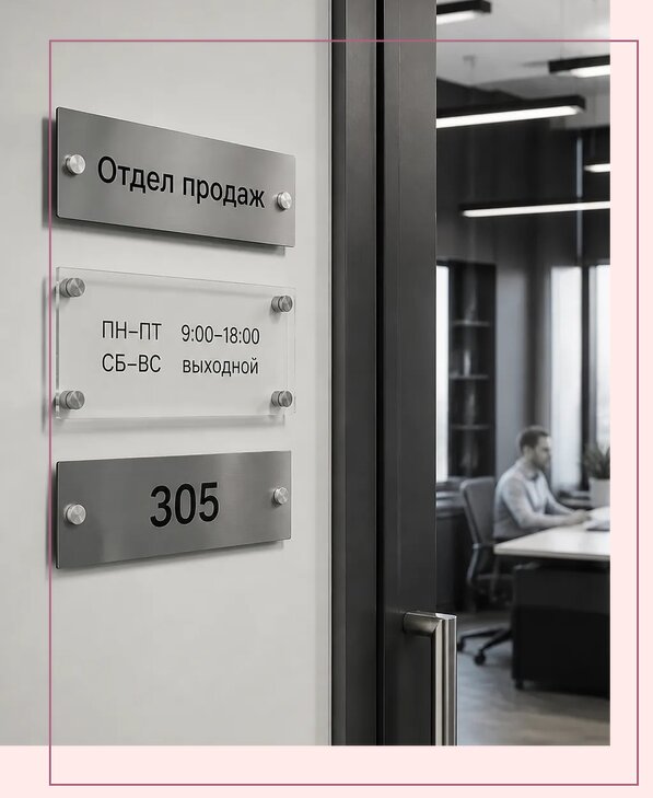 Офисные таблички на дверь в Владикавказе по цене от 5051 р. | Аванза-Вкз